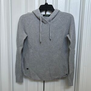 Ralph Lauren Gray Knit Pullover Hoodie